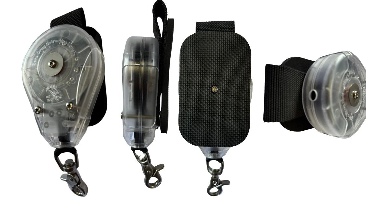 Zero Drag Retracting Leash System Combo Waist belt Kit for