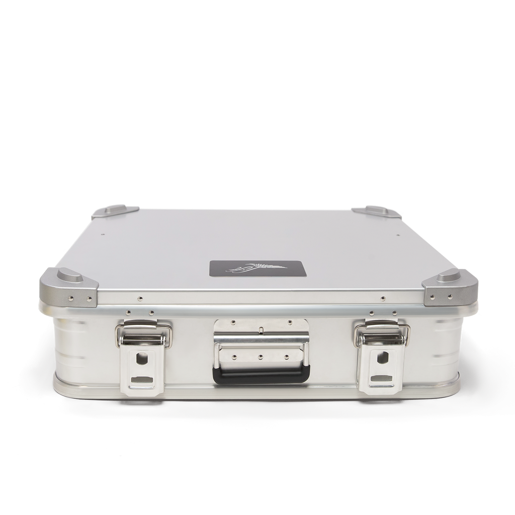 Spring-Loaded Handle on Lift Aluminum Battery Case